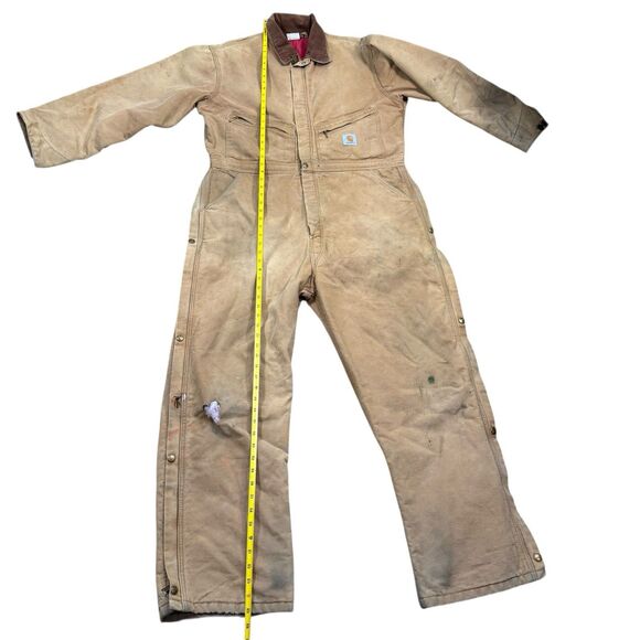 VTG Carhartt 996QZR Coverall Mens 46R Brown Duck Insulated Quilted Lined 90s USA - Picture 10 of 10